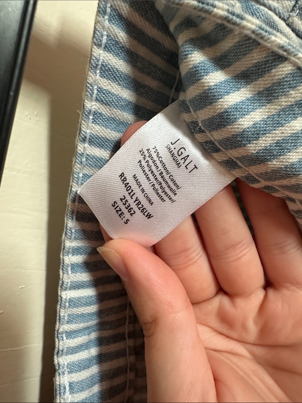 Brandy Melville Light Blue and White Vertical Stripe Trousers - Picture 2 of 4